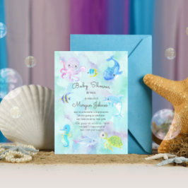 Cute Under the Sea Baby shower By Mail Invitation