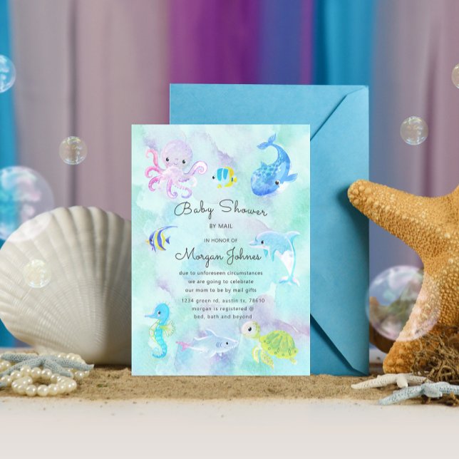Cute Under the Sea Baby shower By Mail Invitation (Créateur téléchargé)
