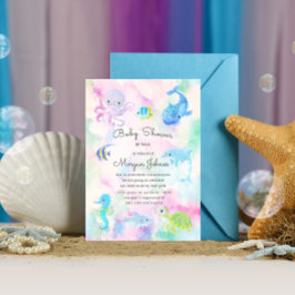 Cute Under the Sea Baby shower By Mail Invitation