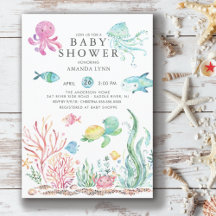 Cute Under the Sea Baby shower Invitation