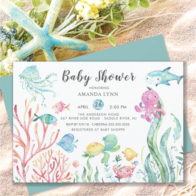 Cute Under the Sea Baby shower Invitation (Créateur téléchargé)