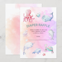 Cute Under the Sea Diaper Raffle Ticket Invitation