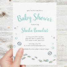 Cute Under the Sea Fish Baby shower Invitation