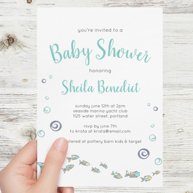 Cute Under the Sea Fish Baby shower Invitation (Créateur téléchargé)