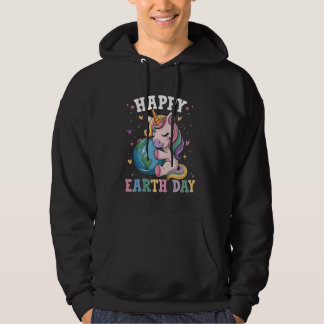 Cute Unicorn Earth Day Green Planet Women Kids Hoodie