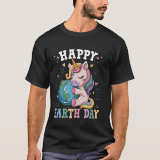 Cute Unicorn Earth Day Green Planet Women Kids T-Shirt
