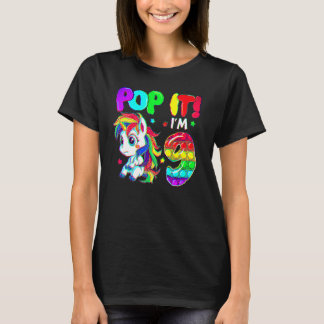 Cute Unicorn Fidget Toys Pop It I'm 9 Kids 9th Bir T-Shirt