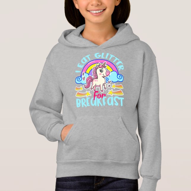 Cute Unicorn Je Mange Parties scintillant Pour Pet (Devant)