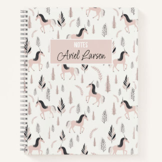 Cute Unicorn Motif Carnet personnalisé