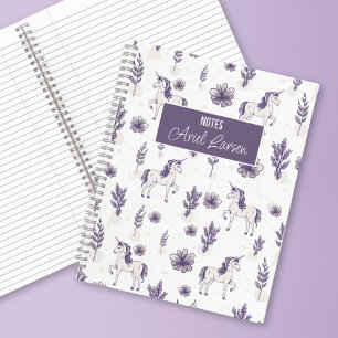 Cute Unicorn Motif Carnet personnalisé