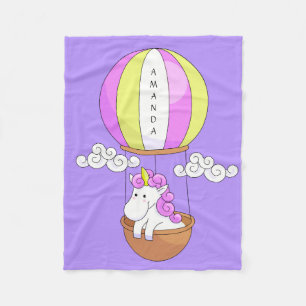 Cute Unicorn nom personnalisé fleece couvertures