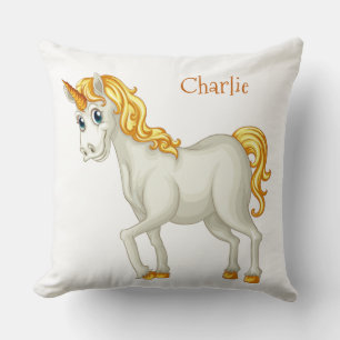 Cute Unicorn nom personnalisé jeter des oreillers