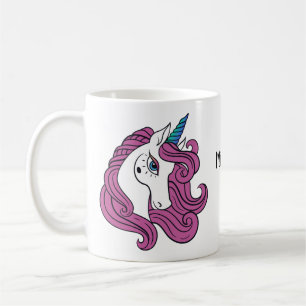 Cute Unicorn nom personnalisé tasses