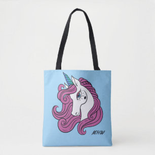 Cute Unicorn personnalisé monogramme & sacs couleu