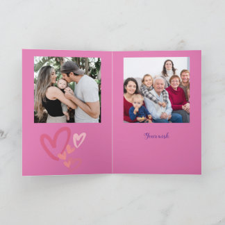 Cute unicorn photo de famille 2e carte d'anniversa
