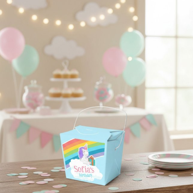 Cute Unicorn Rainbow Birthday Party  Geschenkschachtel (Von Creator hochgeladen)