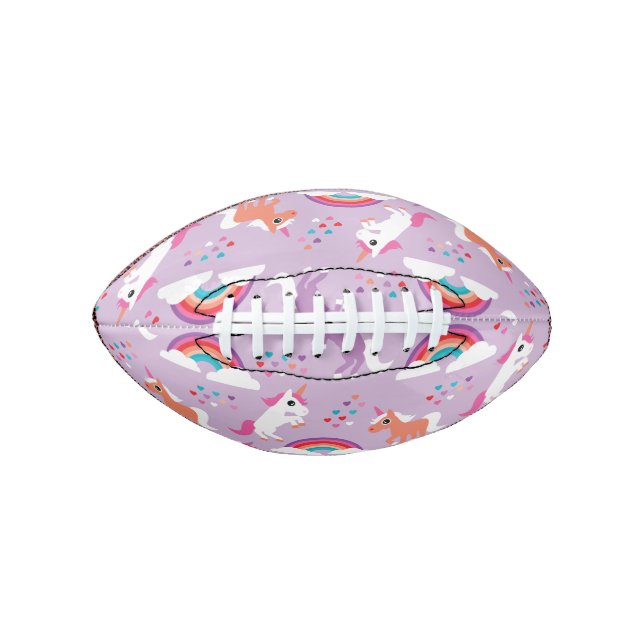 Cute Unicorn Rainbow Purple Football (Vorderseite)