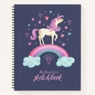 Cute Unicorn Rainbow Sketchbook Carnet