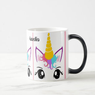 Cute Unicorn Révèle Surprise Mug Nom personnalisé