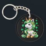 Cute Unicorn Shamrock St Patricks Day  Schlüsselanhänger<br><div class="desc">Cute Unicorn Shamrock St Patricks Day</div>
