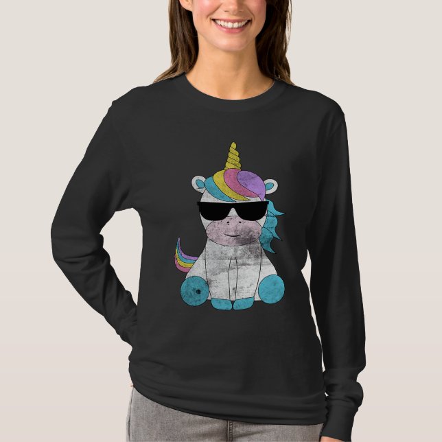 Cute Unicorn Sunglasses Unicorns Magical Creature  T-Shirt (Vorderseite)