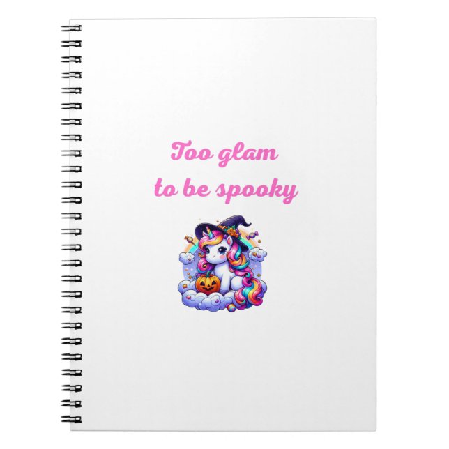 Cute Unicorn Witch Illustration Notizblock (Vorderseite)