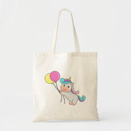 Cute Unicorn with Balloons Tragetasche