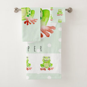 Cute Unisex Aquarelle Jungle Grenouille Bébé/Enf