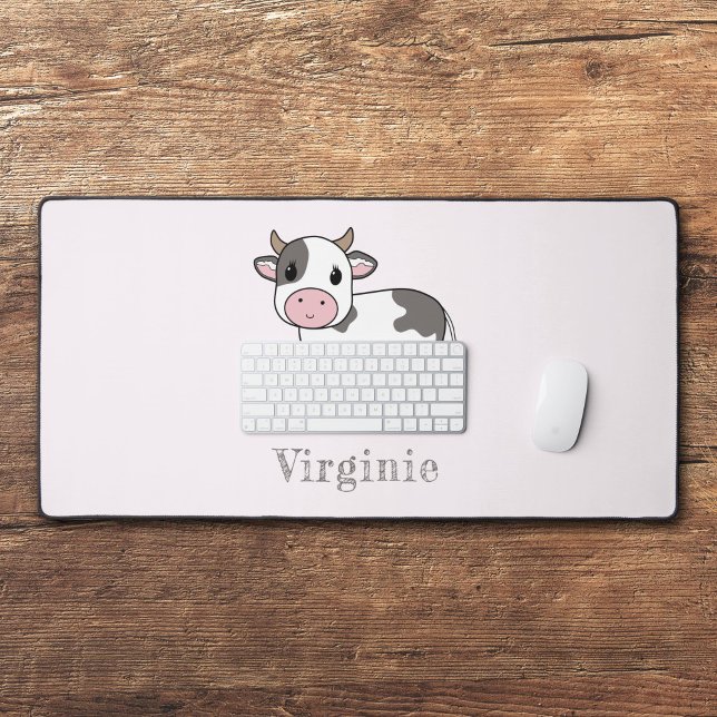 Cute Vache Rose Bureau Mat (Cute Cow Pink Desk Mat)
