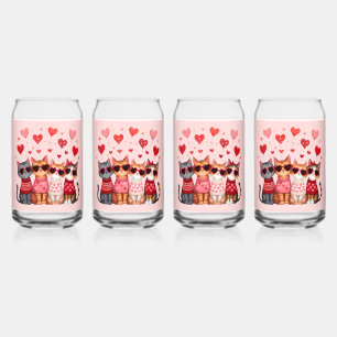 Cute Valentine Chats en Lunettes de soleil Coeur
