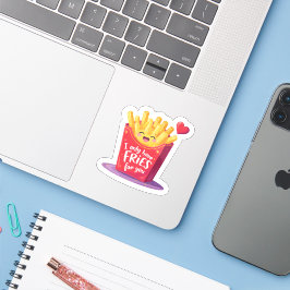 Cute Valentine French Fries Pun Aufkleber