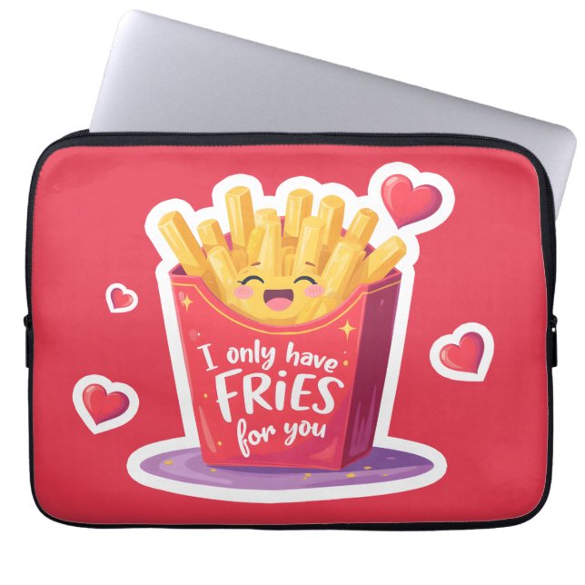 Cute Valentine French Fries Pun Laptopschutzhülle (Vorderseite)
