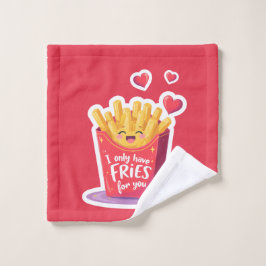 Cute Valentine French Fries Pun Waschlappen