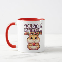 Cute Valentine Hamster–You Stole My Heart & Snacks Tasse