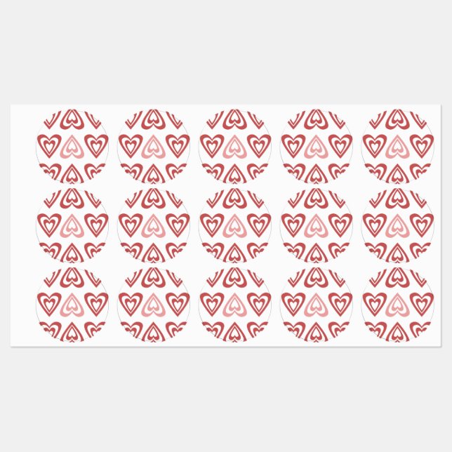 Cute Valentine Hearts – Love & Romance Design Etiketten (Blatt)