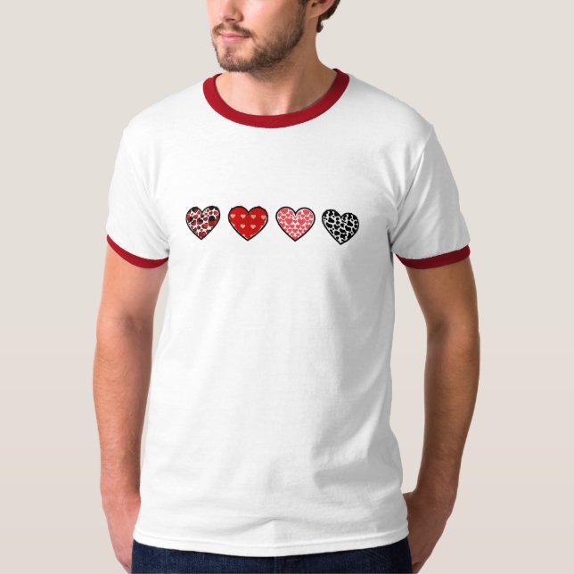 Cute Valentine Hearts Pattern | Cute Love Heart T-Shirt (Vorderseite)