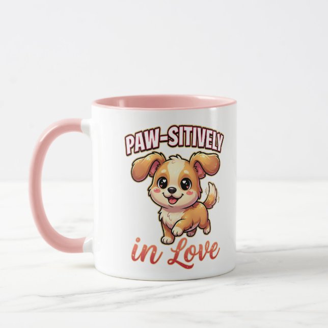 Cute Valentine Puppy – Paw-sitively in Love Tasse (Links)