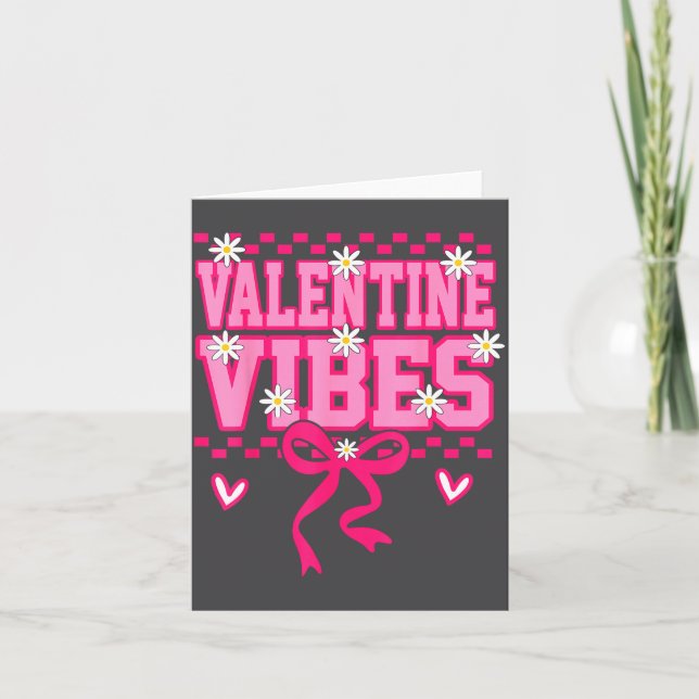 Cute Valentine Vibes Smile Face Valentines Day Gir Karte (Vorderseite)