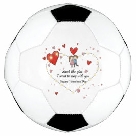 Cute Valentine's day couple hearts custom Fußball