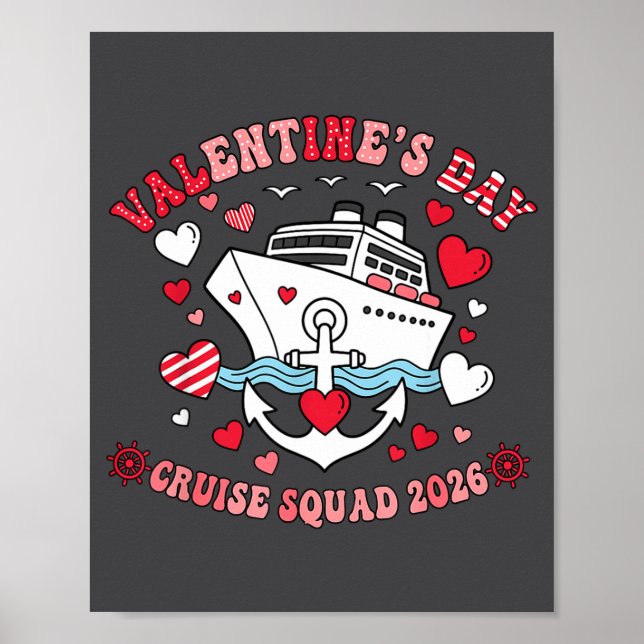 Cute Valentines Day Cruise 2026 Matching Cruise Fo Poster (Vorne)
