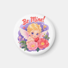 Cute Valentine's Day Cupid with "Be Mine" Magnet