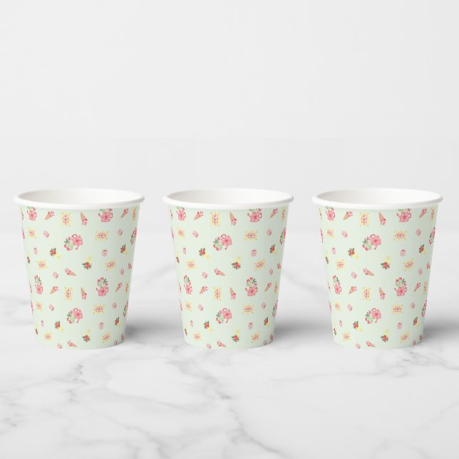 Cute Valentine's Day Desserts Sweet Treats Pastel  Pappbecher (Multi)