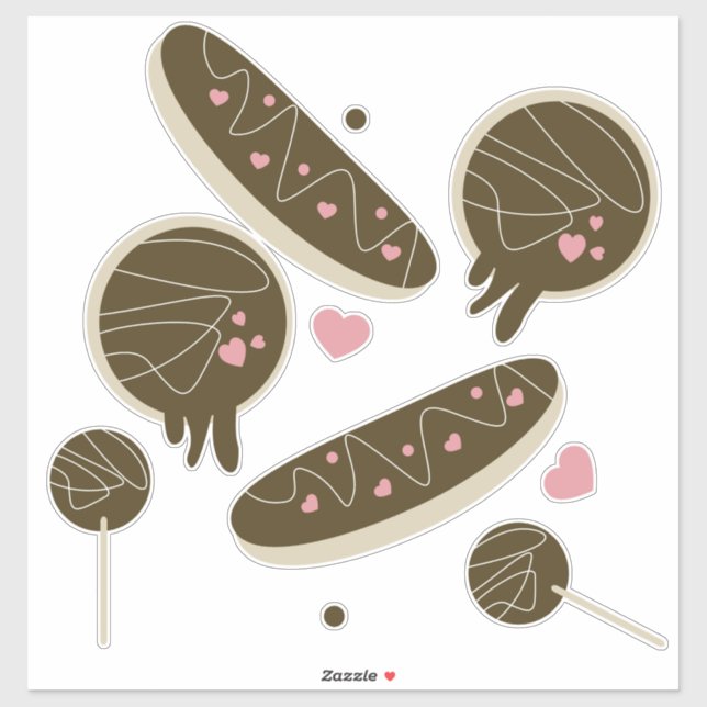 Cute Valentines Day Sweets Donut Bakery Aufkleber (Blatt)