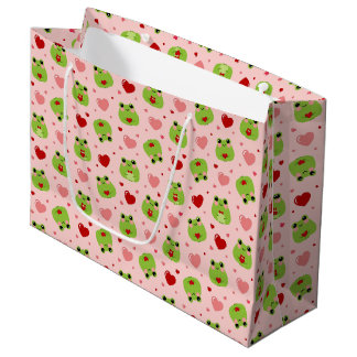 Cute Valentine's Frogs Gift Bag Große Geschenktüte