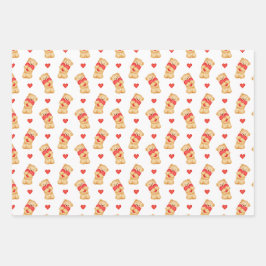 Cute Valentine's Wrapping Paper | Teddy Bear  Geschenkpapier Set