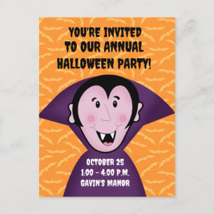 Cute Vampire Dracula Invitation du parti Halloween