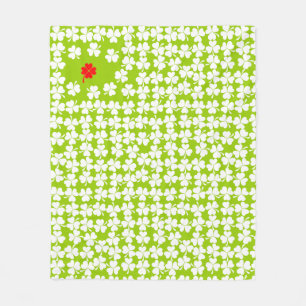 Cute vert blanc shamrock motif polaire couverture
