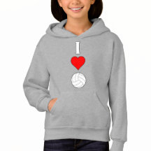 Cute Vertical I Love/Heart Volleyball Girls Sports