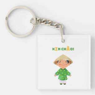 Cute Vietnamienne "Xin Chào !" Porte-clé