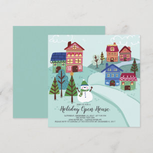 Cute Village Vacances Open House Invitation